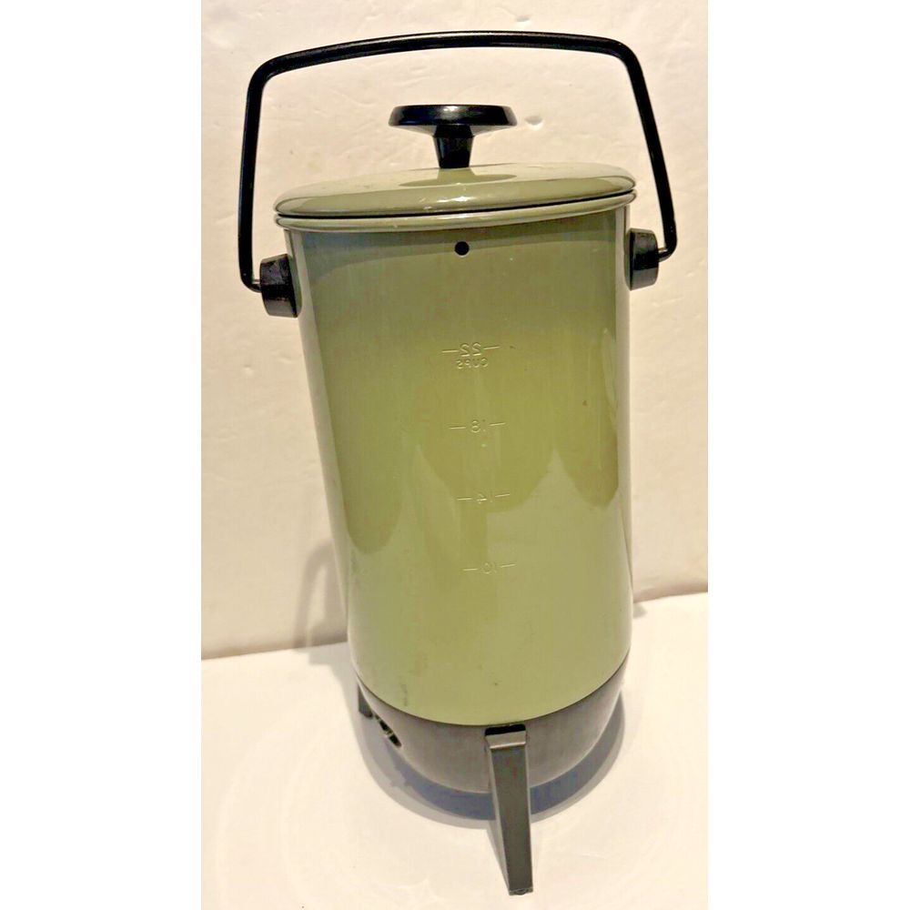 Vtg  Mirro-Matic Electric Percolator Coffee Pot‎ Green M9293-67 22 oz Tested MCM - Picture 4 of 8